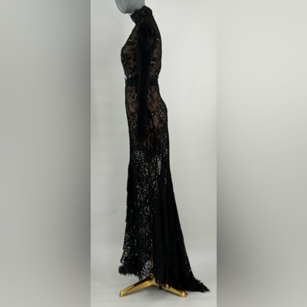 🆕 BRONX & BANCO 🧿 NWOT Eleanor Black Lace Cut Out Gown, Sz XS US 2 - Picture 11 of 16